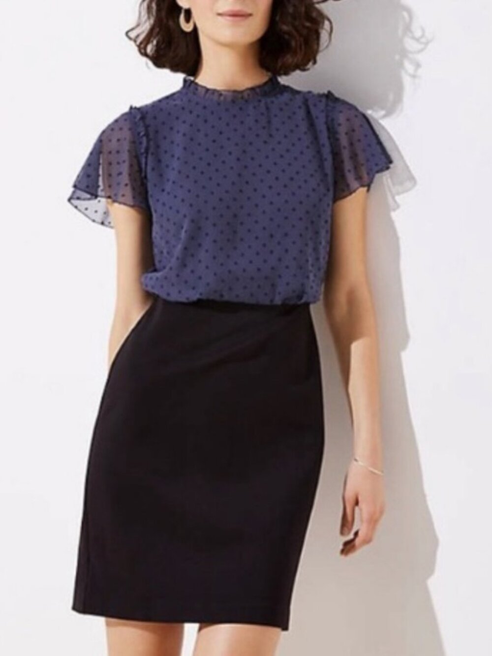 LOFT Swiss Dot Dress